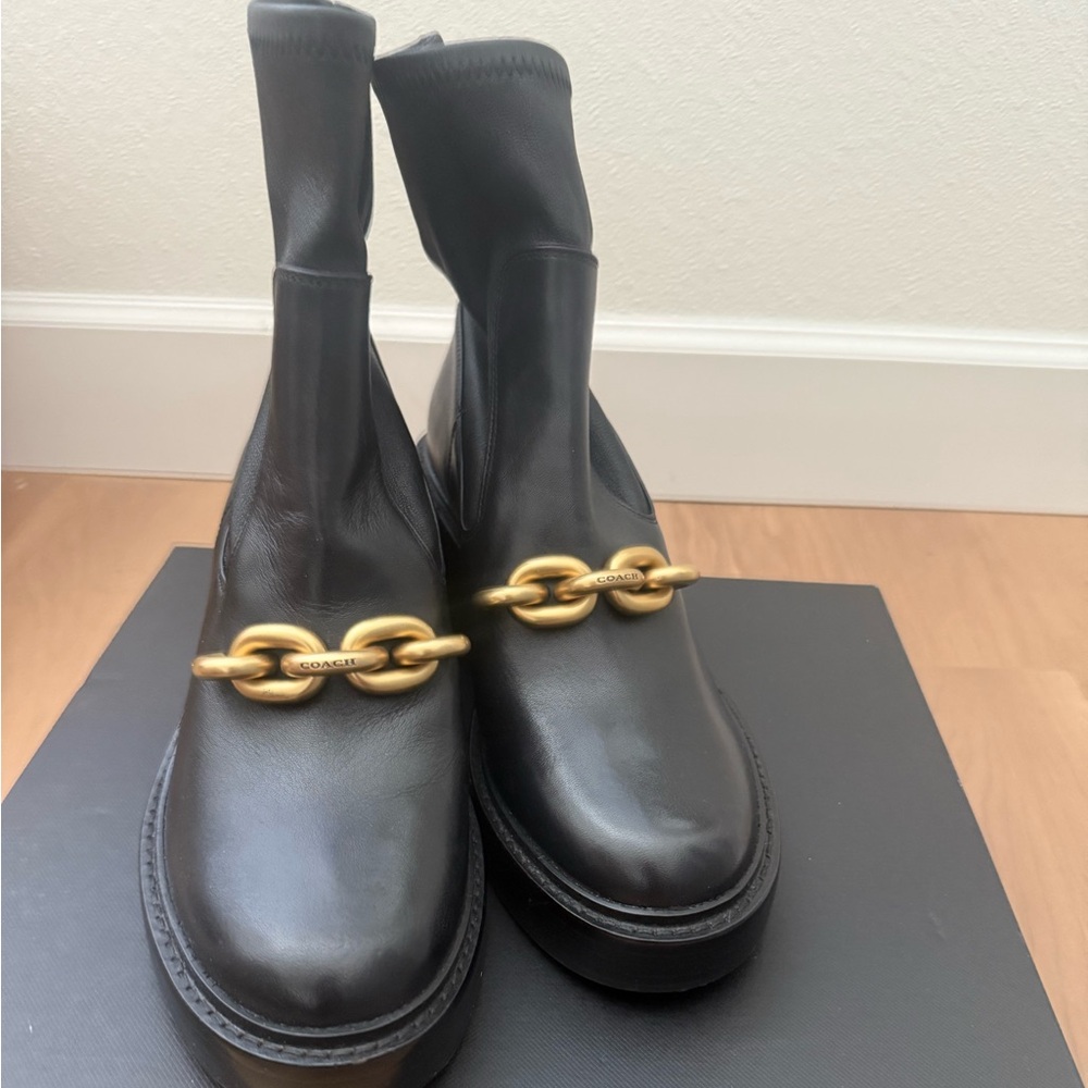 Coach Kenna Leather Bootie in Black